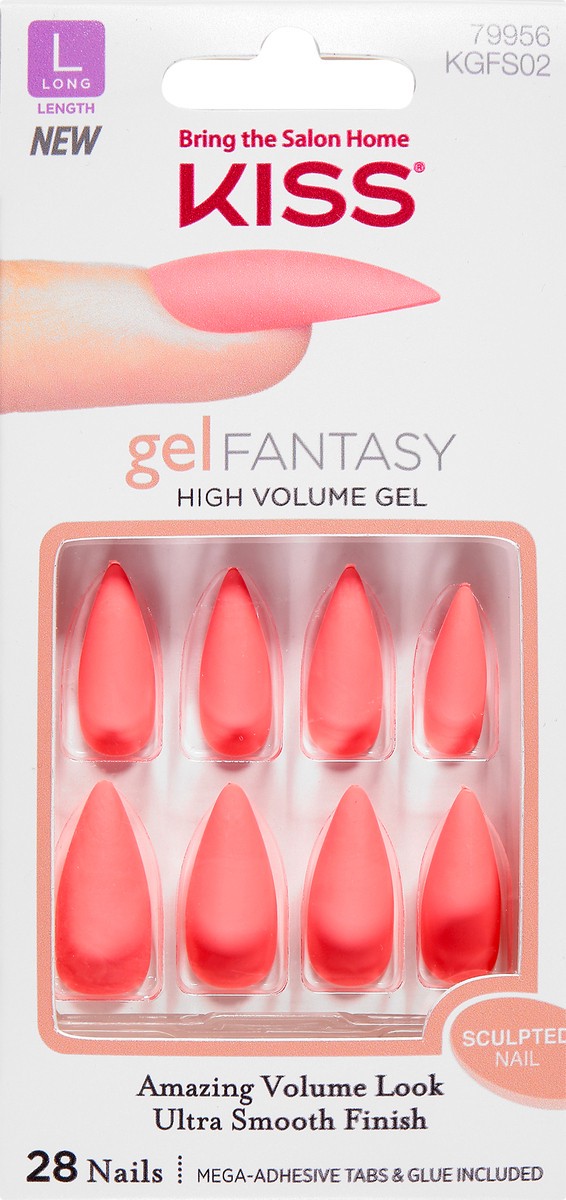 slide 1 of 11, Kiss Gel Fantasy Long Length Nails 28 ea, 1 ct