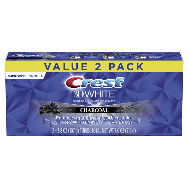 slide 1 of 1, Crest 3D White Fluoride Anticavity Toothpaste, Charcoal, 1 ct