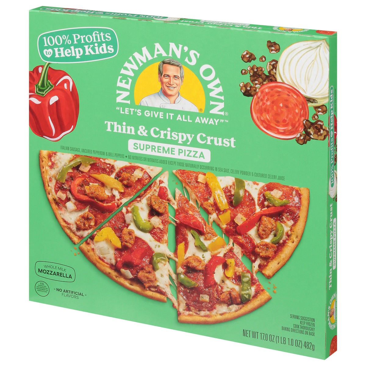 slide 3 of 9, Newman's Own Thin & Crispy Crust Supreme Pizza 17 oz, 17 oz