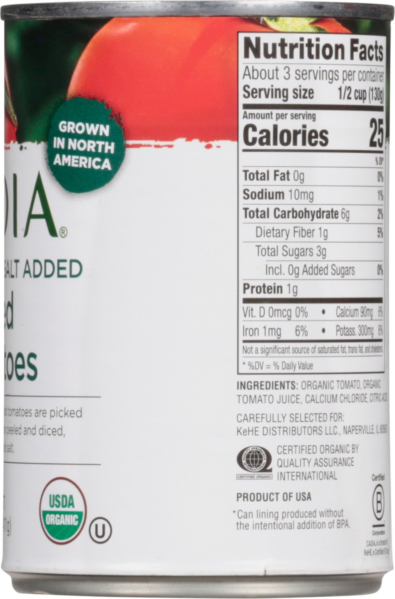 slide 3 of 13, Cadia Diced Organic No Salt Added Tomatoes 14.5 oz, 14.5 oz