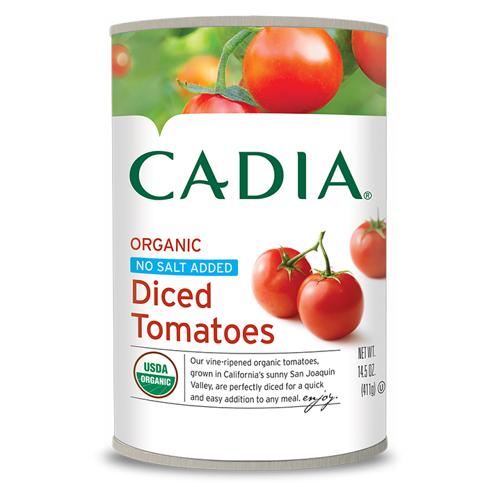 slide 1 of 1, Cadia No Salt Added Diced Tomatoes, 14.5 oz