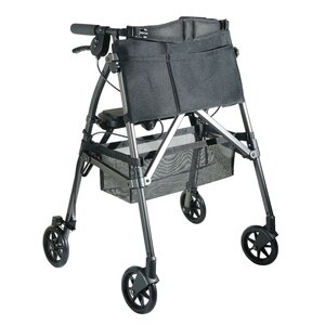 slide 1 of 1, Stander Ez Fold-N-Go Rollator, Black Walnut, 1 ct