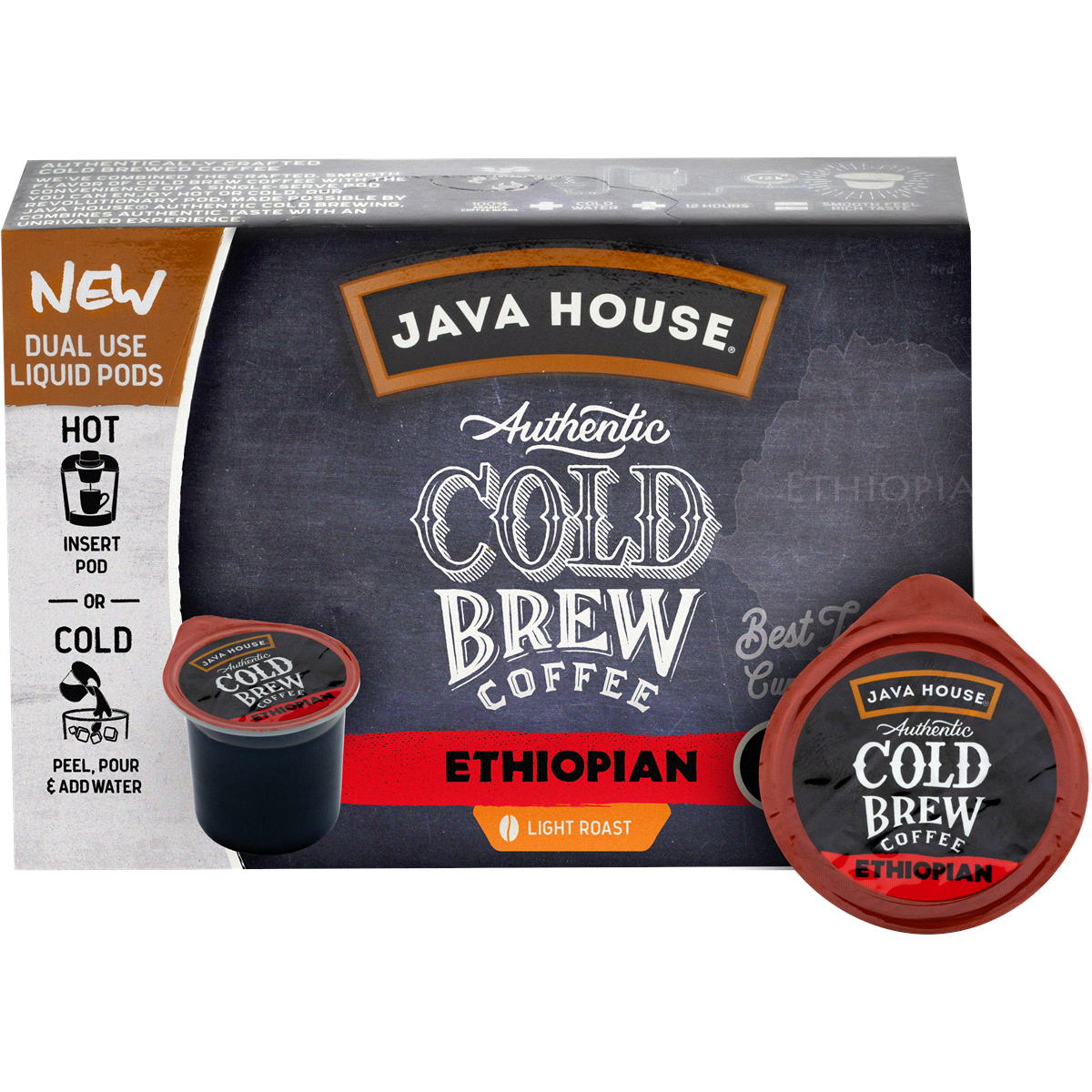 slide 1 of 6, Java House Authentic Cold Brew Coffee, Ethiopian Single Serve Pods - 6 ct, 6 ct