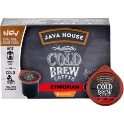 Java House Authentic Cold Brew Coffee, Ethiopian Single Serve Pods - 6 ct