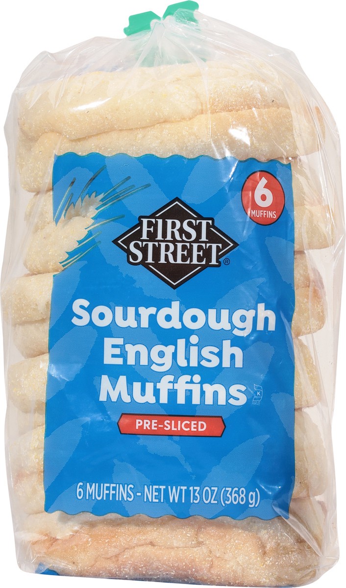 slide 8 of 13, First Street Sourdough English Muffin, 13 oz