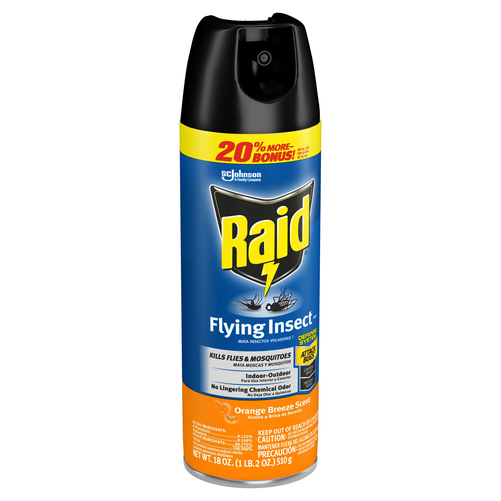 slide 4 of 4, Raid Flying Insect Killer Orange Breeze Scent, 18 oz