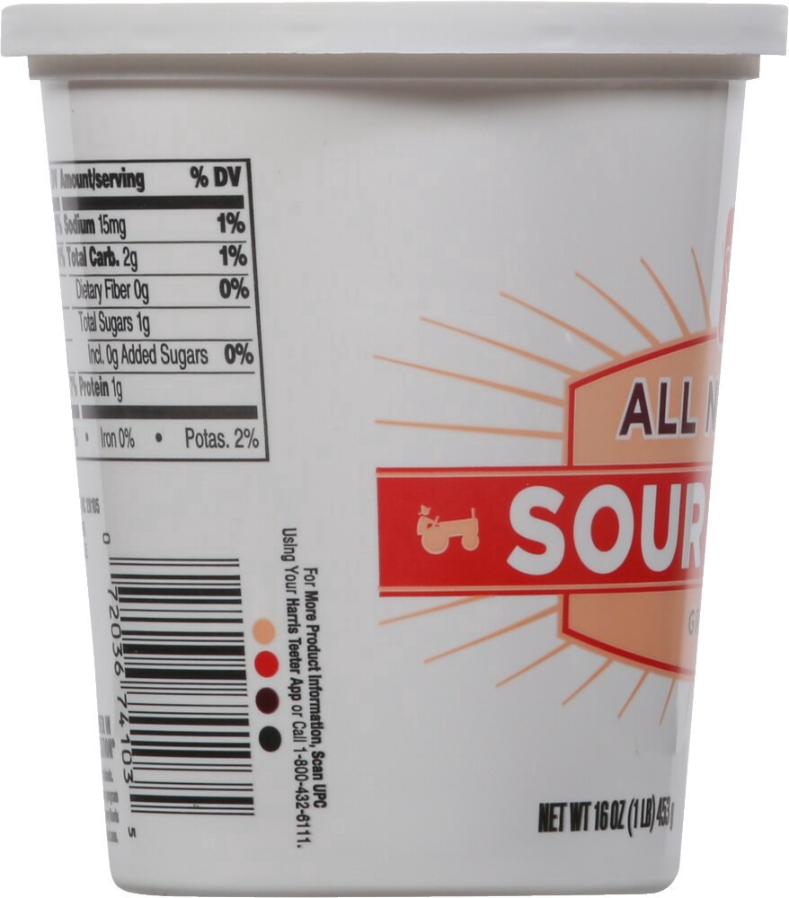 slide 3 of 5, Harris Teeter All Natural Sour Cream Grade A, 16 oz