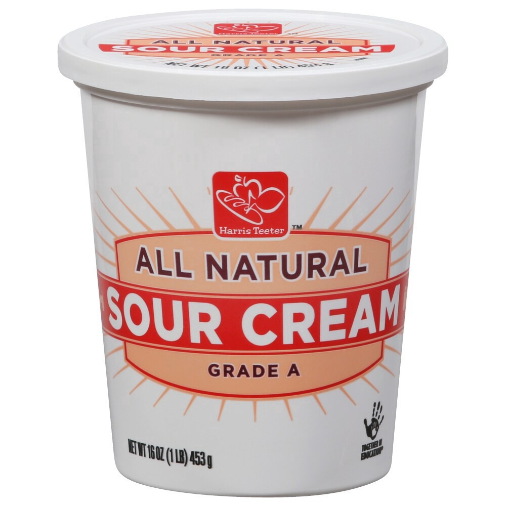 slide 1 of 5, Harris Teeter All Natural Sour Cream Grade A, 16 oz