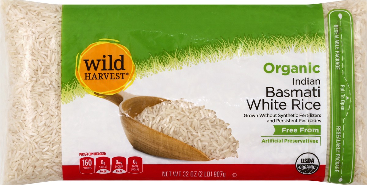 slide 5 of 9, Wild Harvest Basmati White India Organic Rice, 32 oz