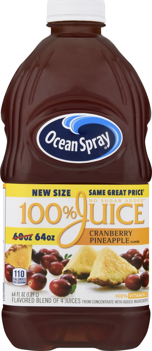 slide 7 of 13, Ocean Spray Cranberry Pineapple Flavor 100% Juice 64 oz, 64 oz