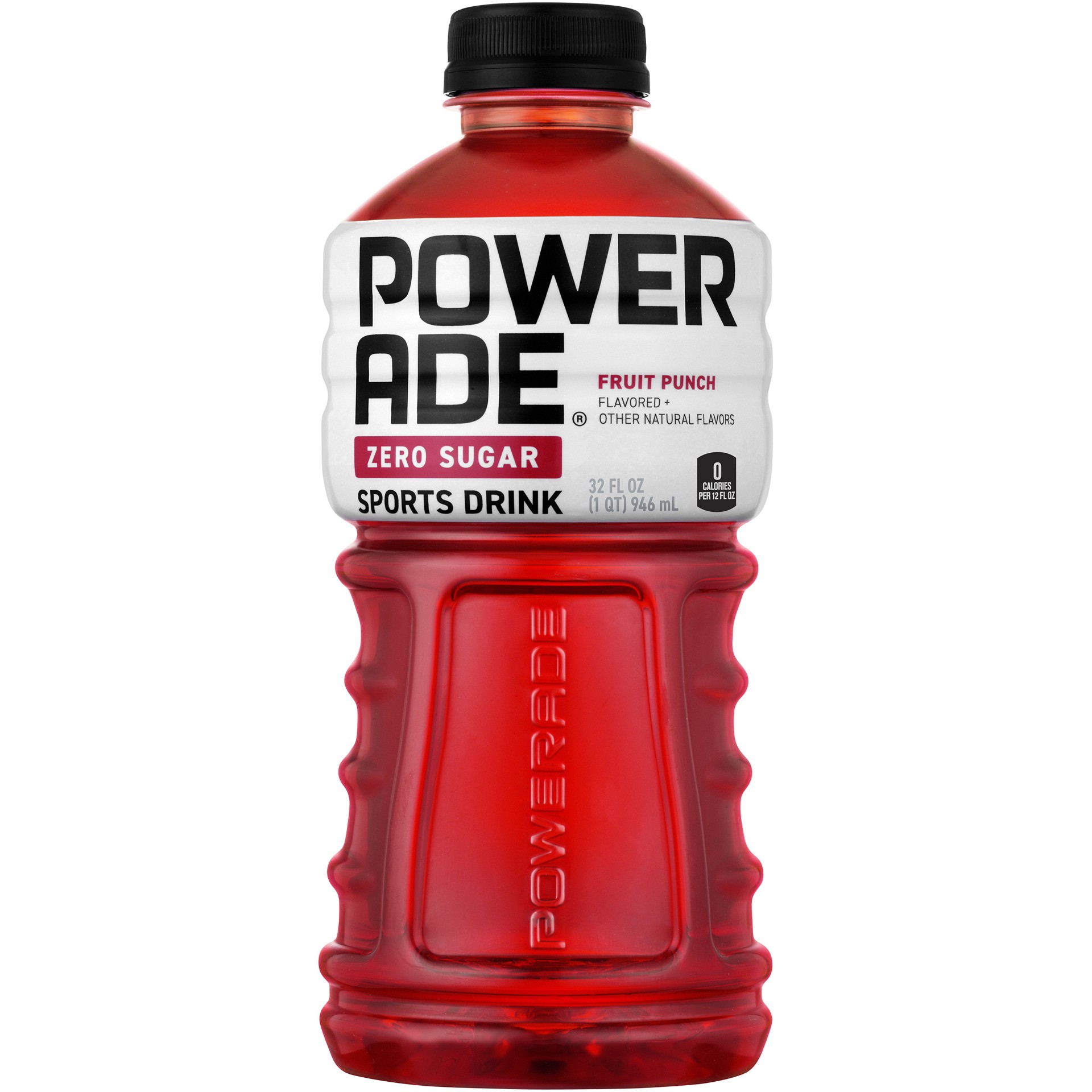 slide 3 of 4, POWERADE Zero Sugar Fruit Punch, ION4 Electrolyte Enhanced Fruit Flavored Zero Sugar Zero Calorie Sports Drink w/ Vitamins B3, B6, and B12, Replenish Sodium, Calcium, Potassium, Magnesium, 32 fl oz, 32 fl oz