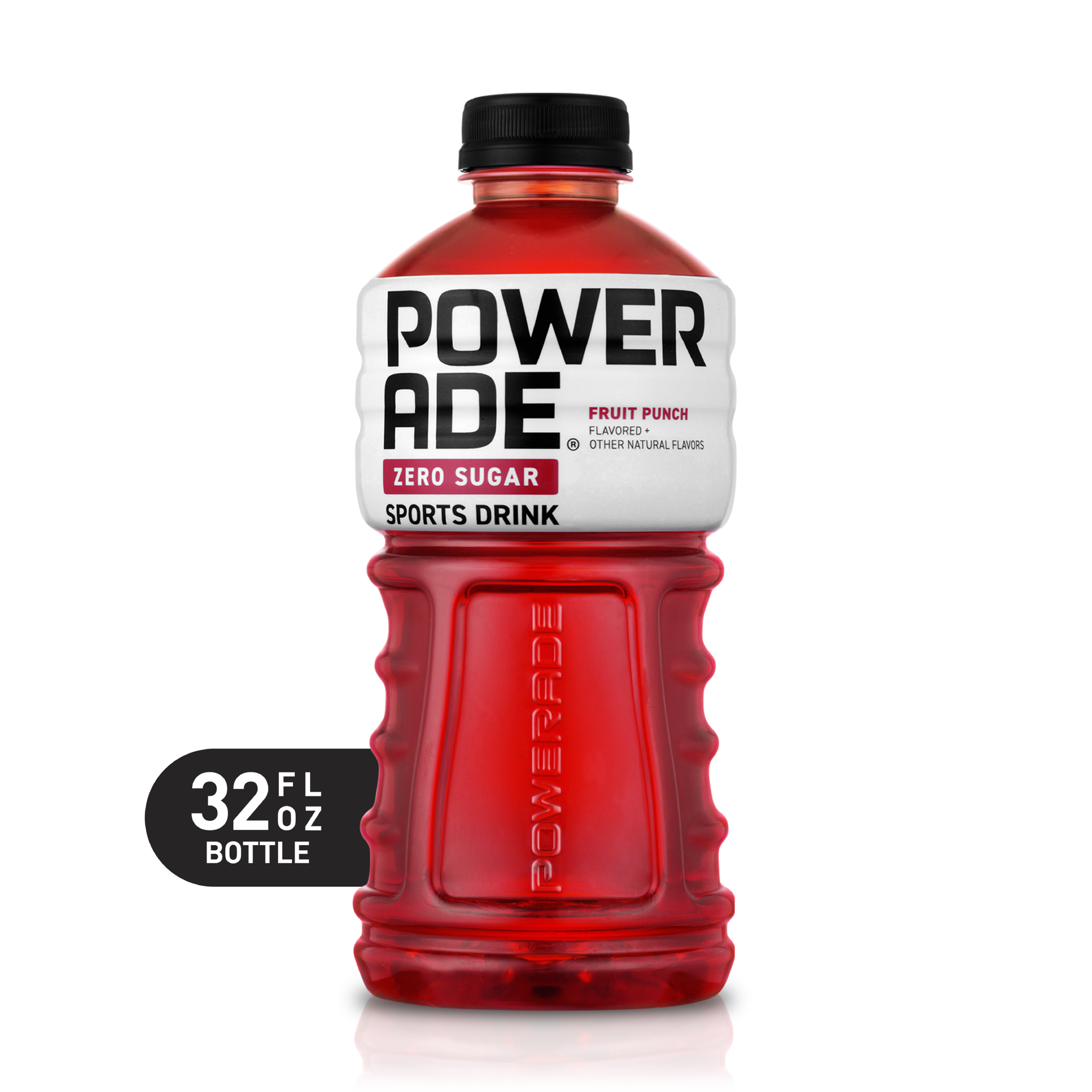 slide 1 of 4, POWERADE Zero Sugar Fruit Punch, ION4 Electrolyte Enhanced Fruit Flavored Zero Sugar Zero Calorie Sports Drink w/ Vitamins B3, B6, and B12, Replenish Sodium, Calcium, Potassium, Magnesium, 32 fl oz, 32 fl oz