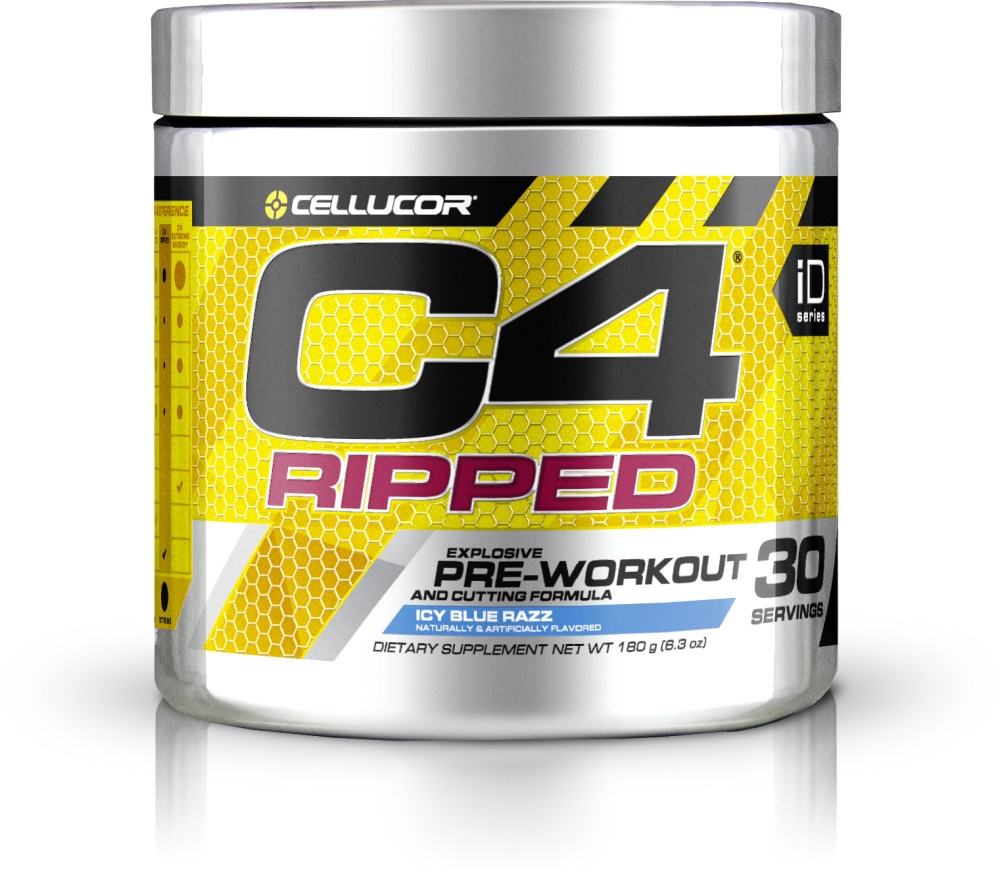 slide 1 of 1, Cellucor C4 Ripped Pre Workout , Icy Blue Razz, 180 gram