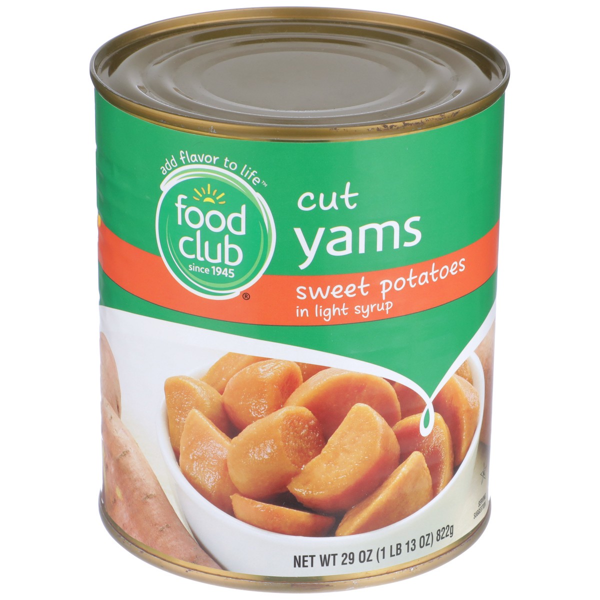 slide 2 of 9, Food Club Cut Yams Sweet Potatoes in Light Syrup 29 oz, 29 oz