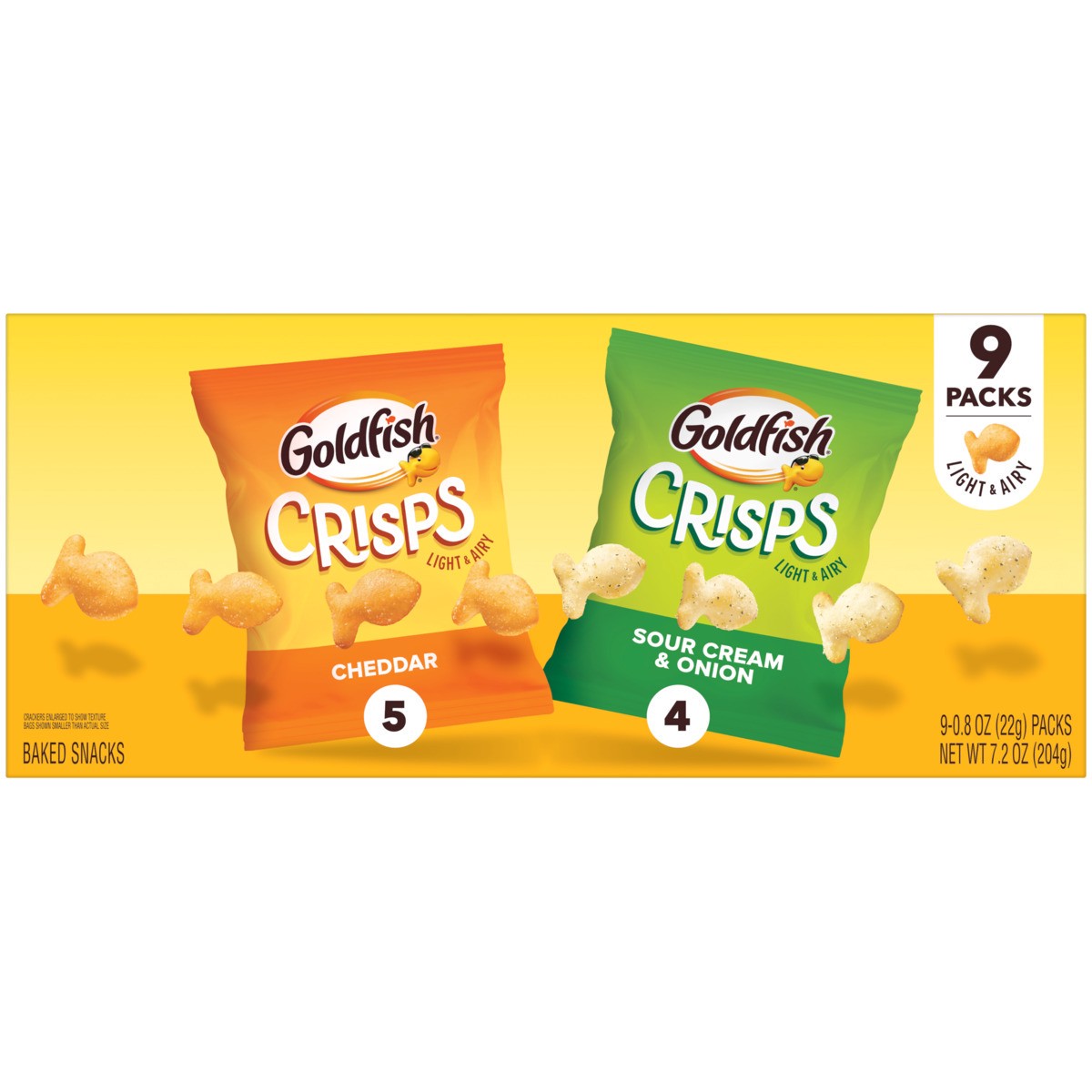 slide 4 of 12, Pepperidge Farm Goldfish Crisps Baked Chip Crackers Variety Pack, 0.8 Oz Snack Packs, 9 Pk, 0.8 oz, 9 ct