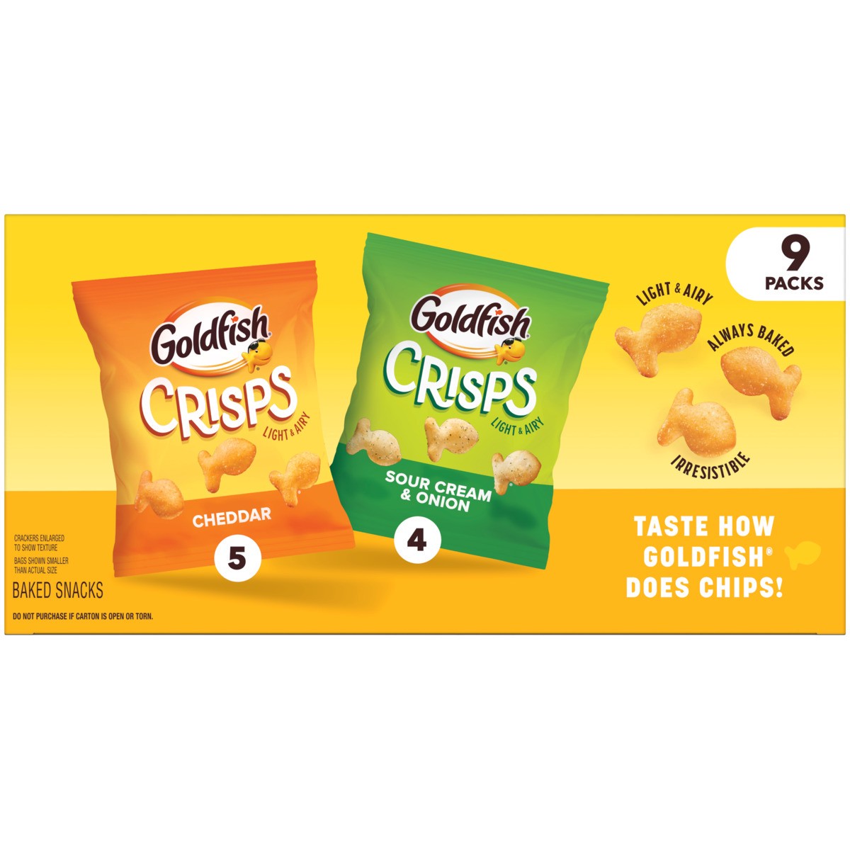 slide 12 of 12, Pepperidge Farm Goldfish Crisps Baked Chip Crackers Variety Pack, 0.8 Oz Snack Packs, 9 Pk, 0.8 oz, 9 ct