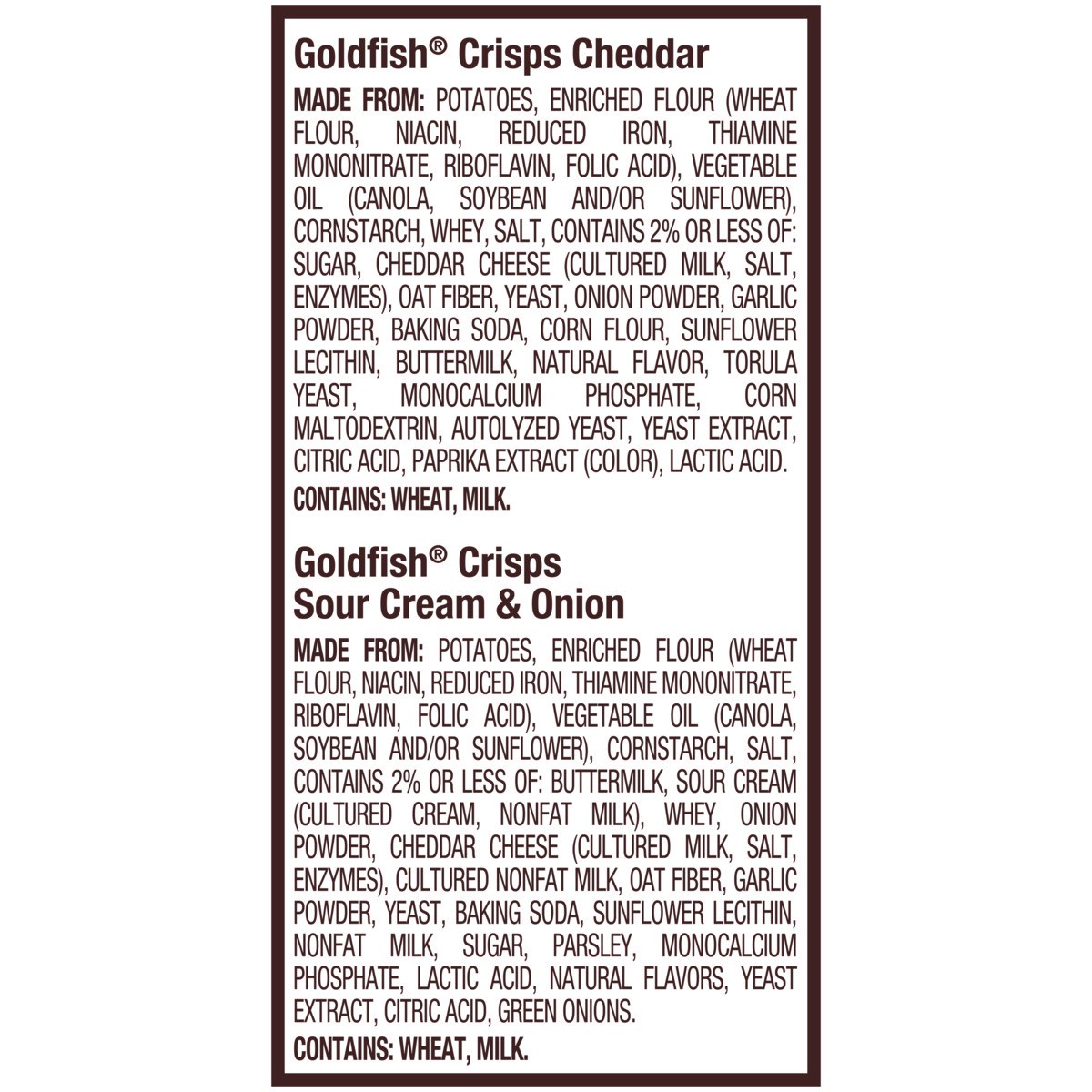 slide 10 of 12, Pepperidge Farm Goldfish Crisps Baked Chip Crackers Variety Pack, 0.8 Oz Snack Packs, 9 Pk, 0.8 oz, 9 ct