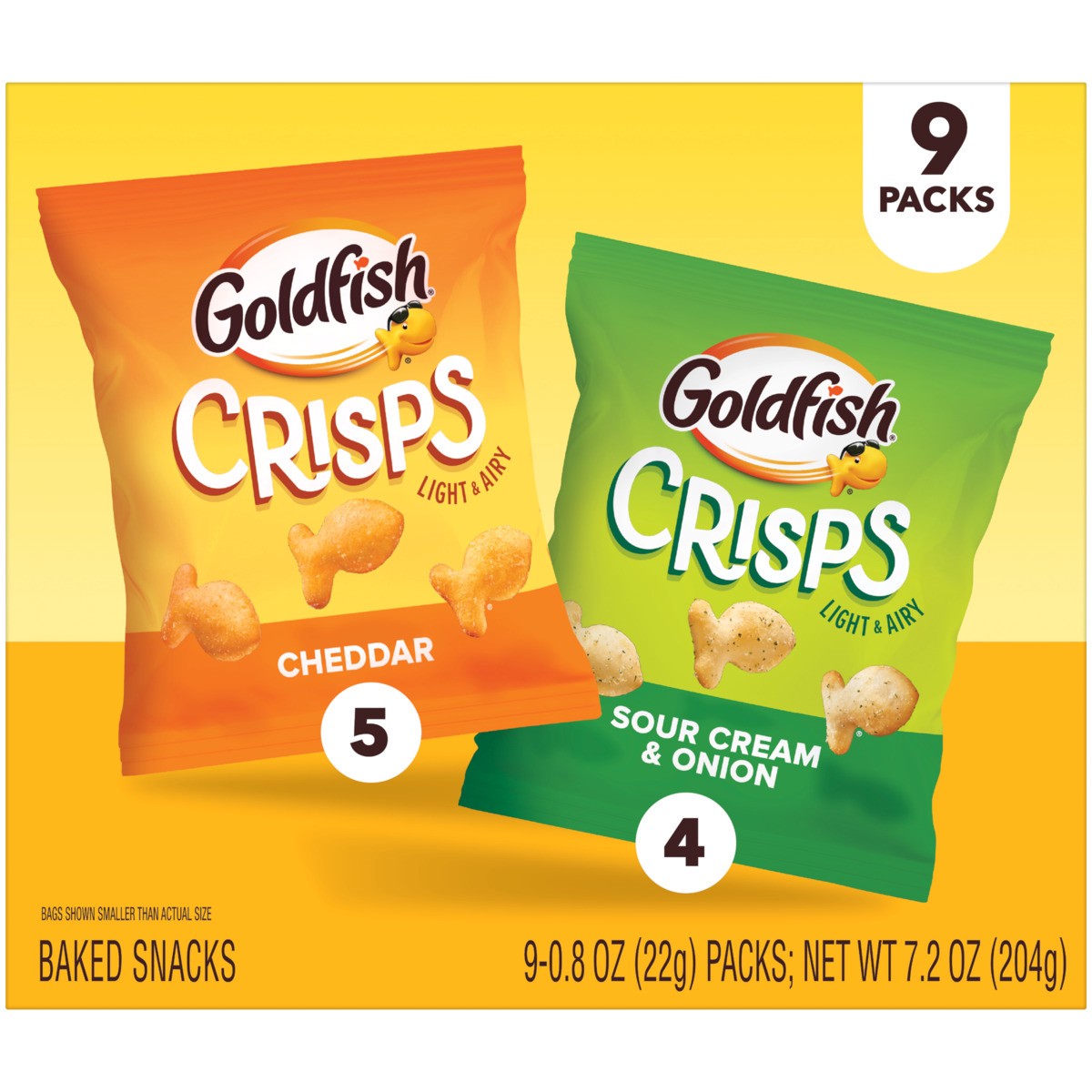 slide 2 of 12, Pepperidge Farm Goldfish Crisps Baked Chip Crackers Variety Pack, 0.8 Oz Snack Packs, 9 Pk, 0.8 oz, 9 ct