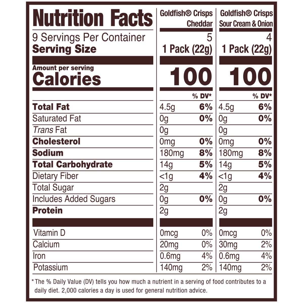 slide 5 of 12, Pepperidge Farm Goldfish Crisps Baked Chip Crackers Variety Pack, 0.8 Oz Snack Packs, 9 Pk, 0.8 oz, 9 ct