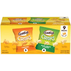 Pepperidge Farm Goldfish Crisps Baked Chip Crackers Variety Pack, 0.8 Oz Snack Packs, 9 Pk