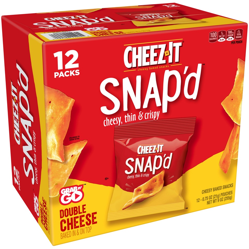 Sunshine Cheez-It Snap'd Double Cheese Baked Snack Crackers Multipack ...