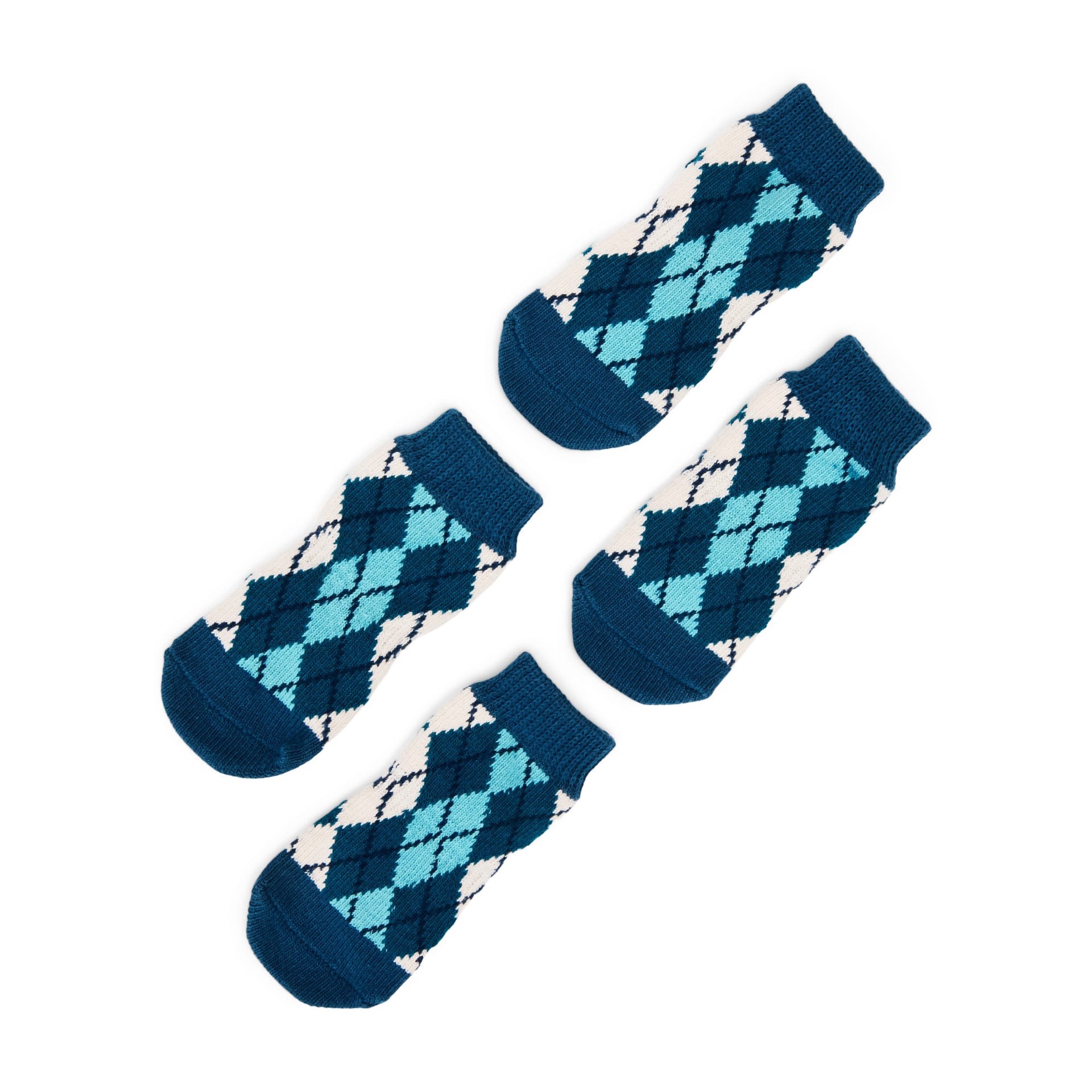slide 1 of 1, YOULY Blue Argyle Dog Socks, Small/Medium, Sm-Med