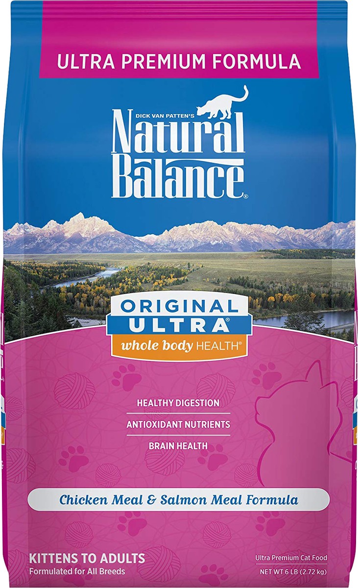 slide 2 of 3, Natural Balance Original Ultra Chicken Meal & Salmon Meal Dry Cat Food Formula, 6 lb Bag, 6 lb