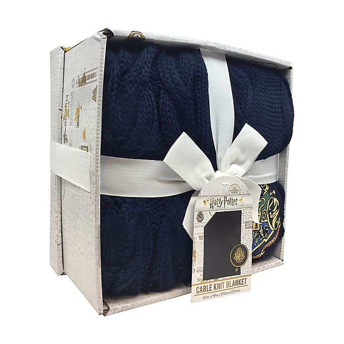 slide 1 of 2, Harry PotterKnitted Blanket - Blue with Gift Box, 1 ct