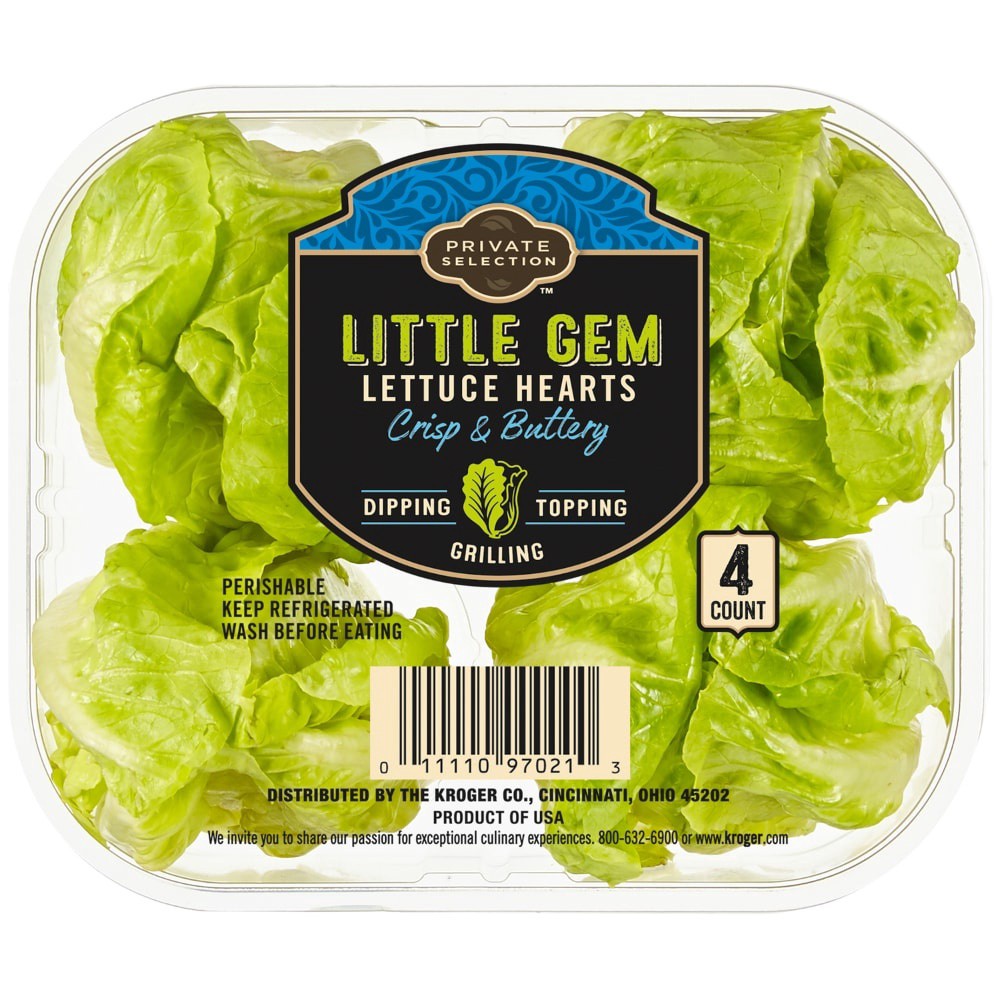 slide 1 of 3, Private Selection Little Gem Crisp & Buttery Lettuce Hearts, 4 ct; 10.5 oz