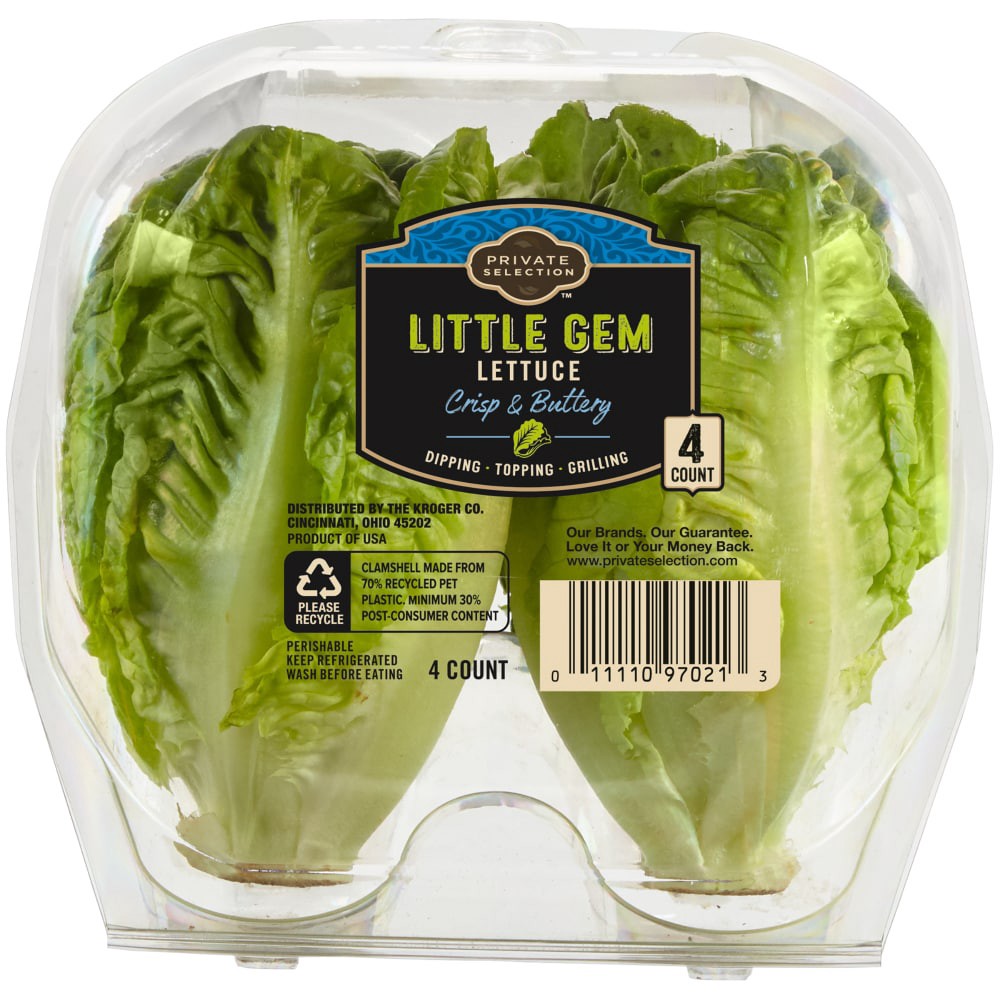 slide 1 of 3, Private Selection Little Gem Crisp & Buttery Lettuce Hearts, 4 ct; 10.5 oz