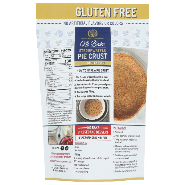 slide 4 of 9, Dutch Waffle Co No Bake Gluten Free Stroopwaffle Pie Crust, 1 LB, 1 lb