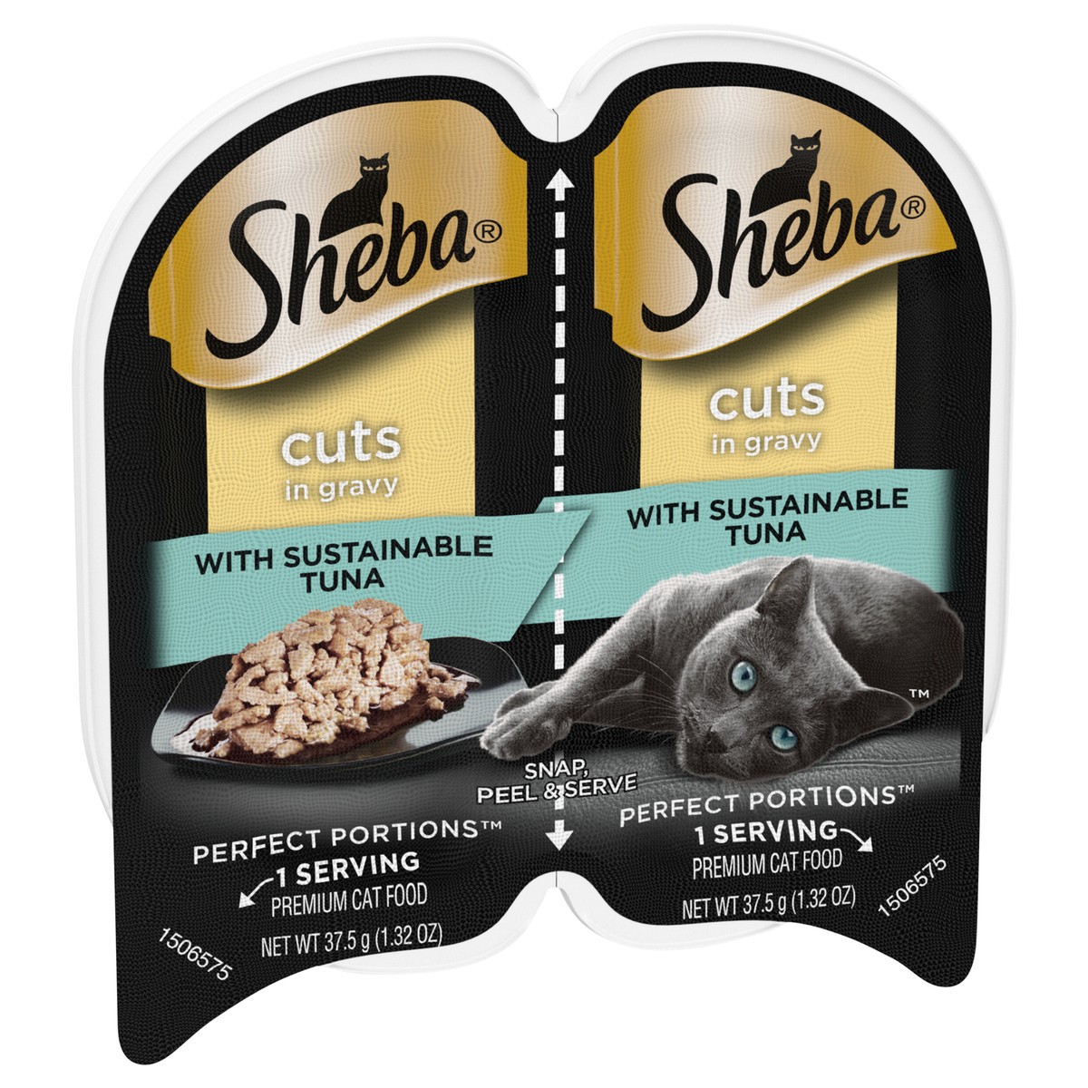 slide 3 of 9, Sheba Perfect Portions Cuts in Gravy with Sustainable Tuna Cat Food 2 - 37.5 g Trays, 2.64 oz