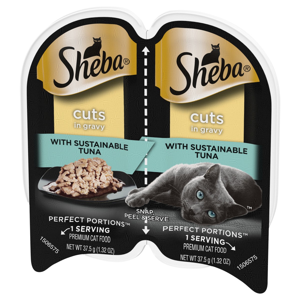 slide 2 of 9, Sheba Perfect Portions Cuts in Gravy with Sustainable Tuna Cat Food 2 - 37.5 g Trays, 2.64 oz