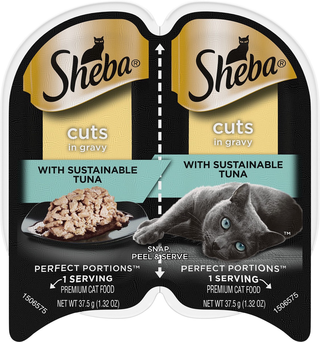 slide 4 of 9, Sheba Perfect Portions Cuts in Gravy with Sustainable Tuna Cat Food 2 - 37.5 g Trays, 2.64 oz