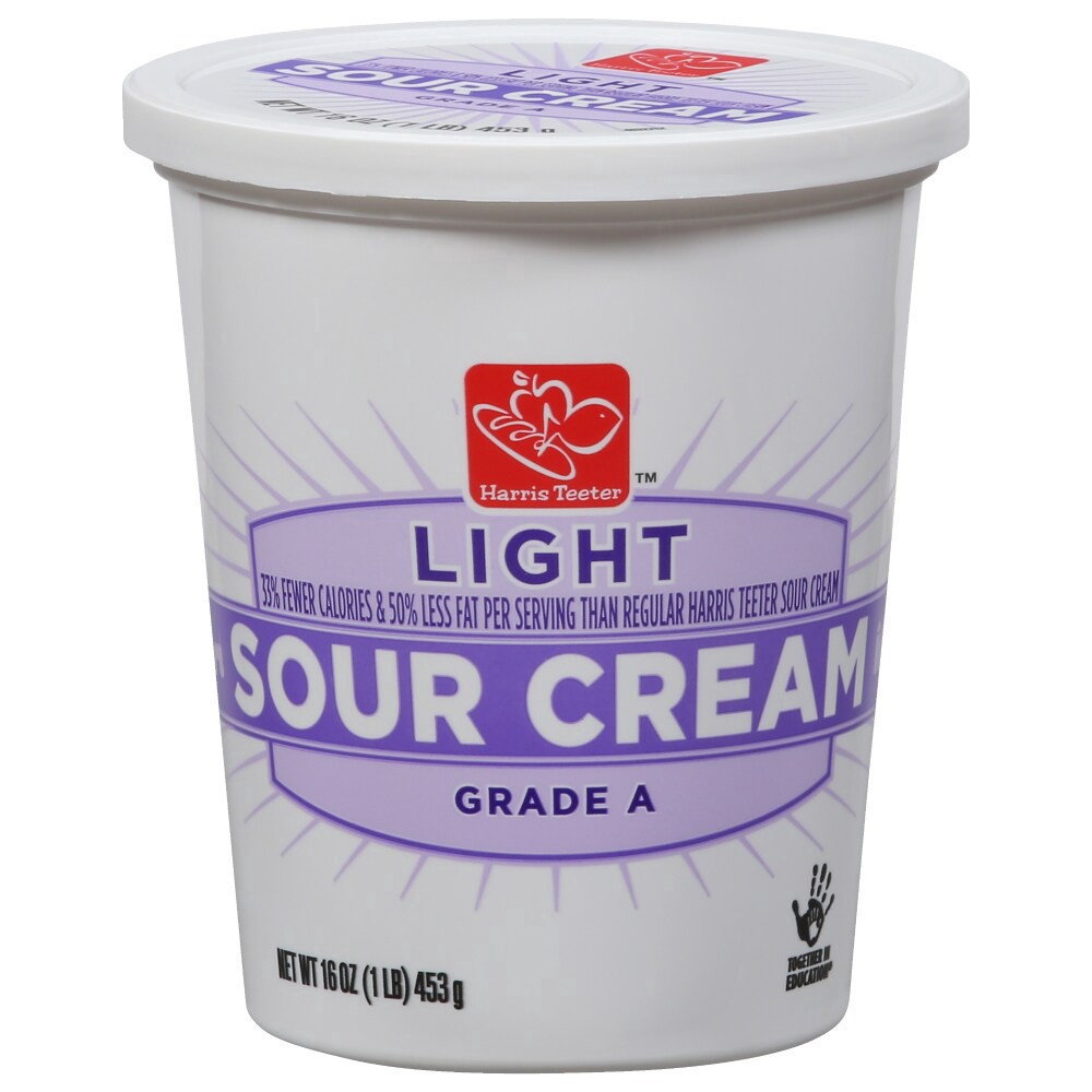 slide 1 of 5, Harris Teeter Light Sour Cream Grade A, 16 oz