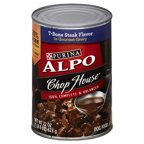 slide 1 of 2, Purina Alpo Dog Food Chop House Tbone Steak, 22 oz