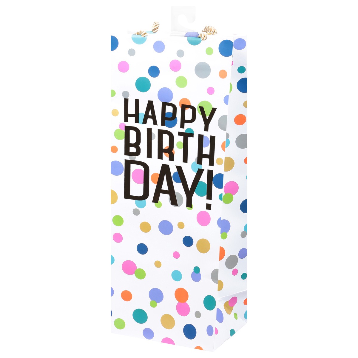 slide 11 of 12, Caspari Happy Birthday Confetti Bottle Bag 1 ea, 1 ea