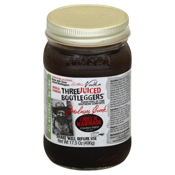 slide 1 of 1, Three Juiced Bootleggers Grill N Marinade, 17.5 oz