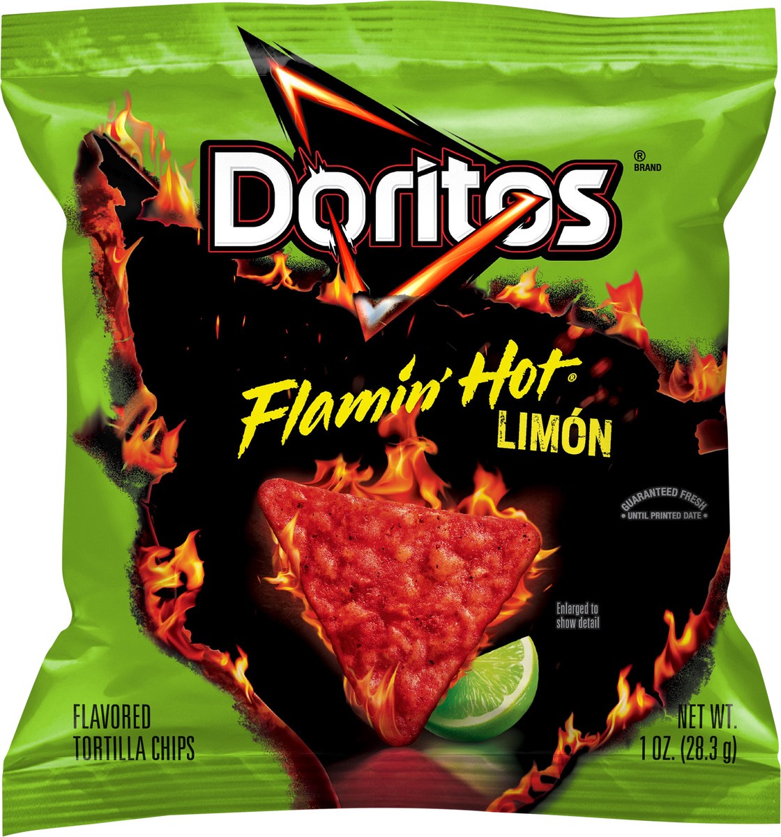 slide 4 of 6, Doritos Tortilla Chips Flamin' Hot Limon Flavored 1 Oz, 1 oz