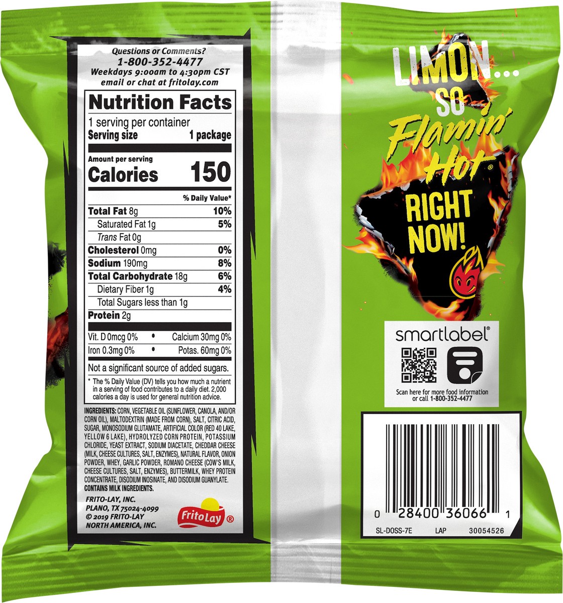 slide 3 of 6, Doritos Tortilla Chips Flamin' Hot Limon Flavored 1 Oz, 1 oz