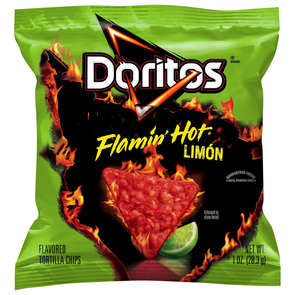 slide 6 of 6, Doritos Tortilla Chips Flamin' Hot Limon Flavored 1 Oz, 1 oz