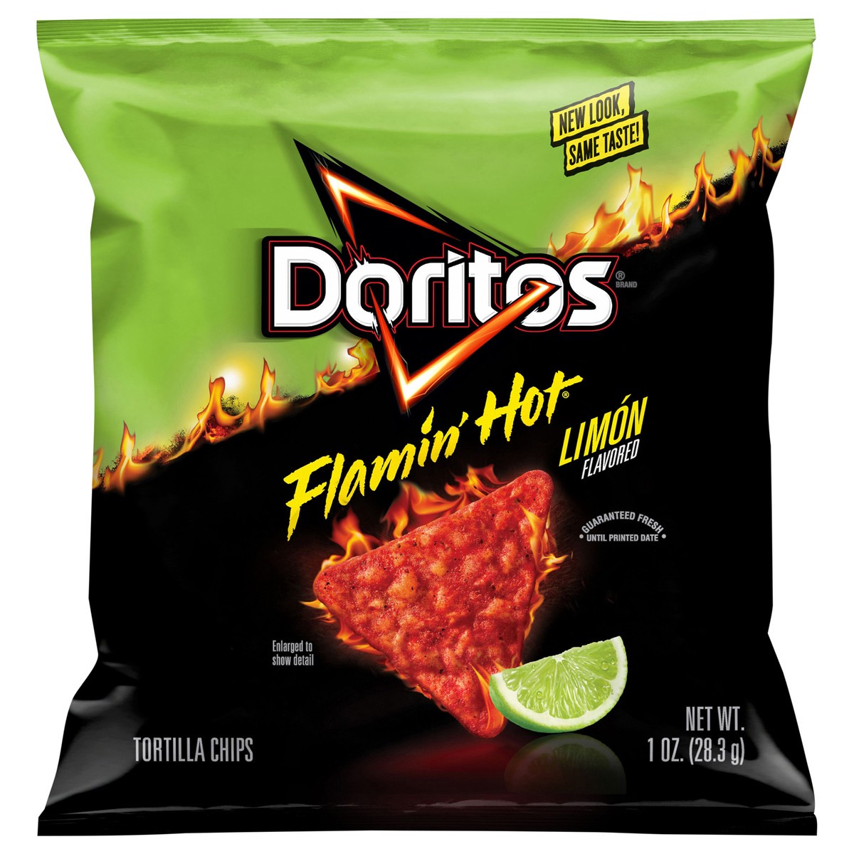 slide 1 of 6, Doritos Tortilla Chips Flamin' Hot Limon Flavored 1 Oz, 1 oz