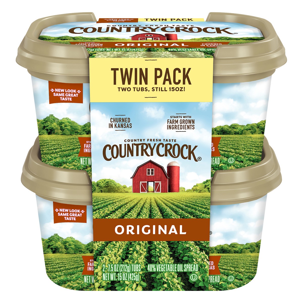 slide 8 of 12, Country Crock Blend Butr/Marg Tub, 15 oz