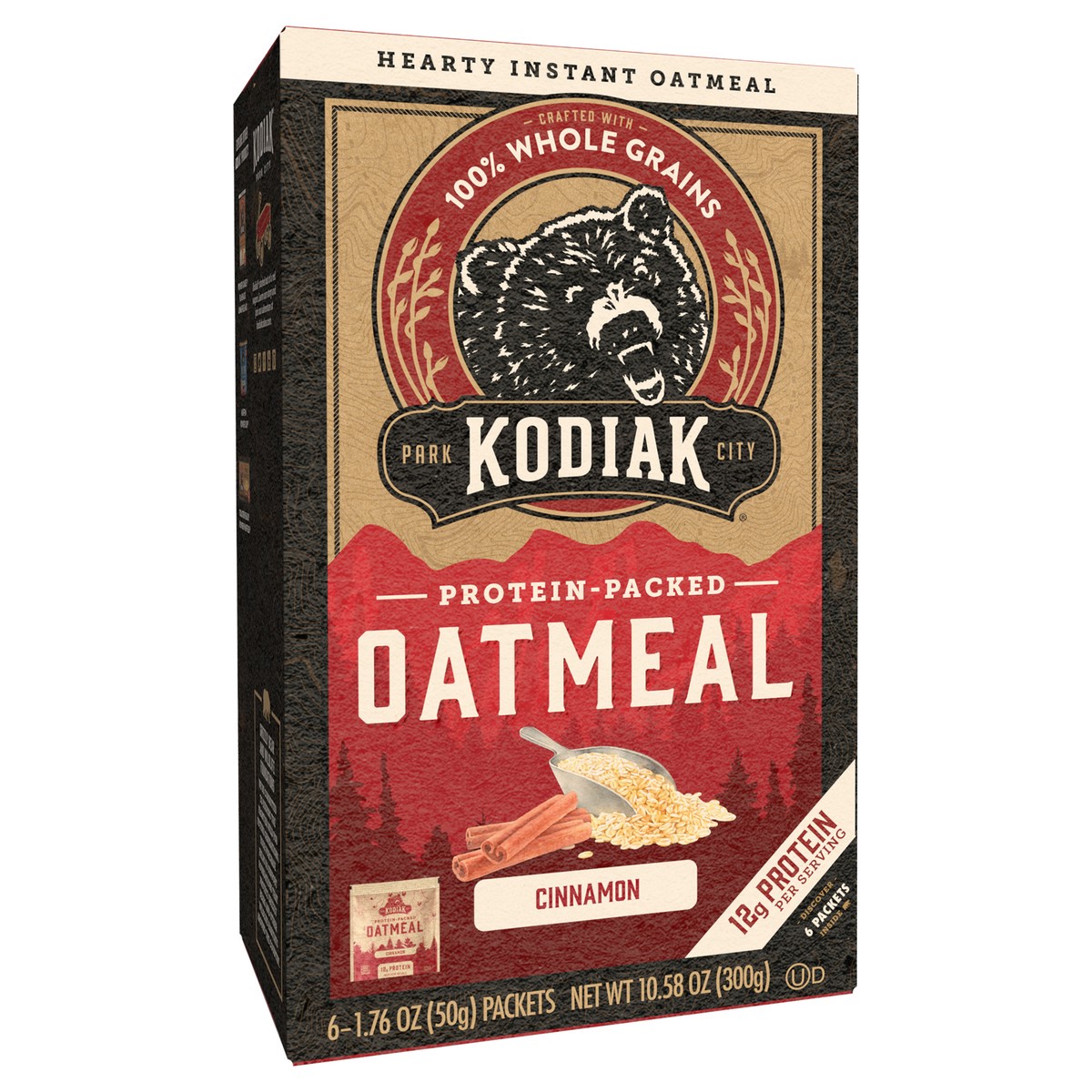 slide 2 of 8, Kodiak Cakes Cinnamon Oatmeal Packets, 6 ct