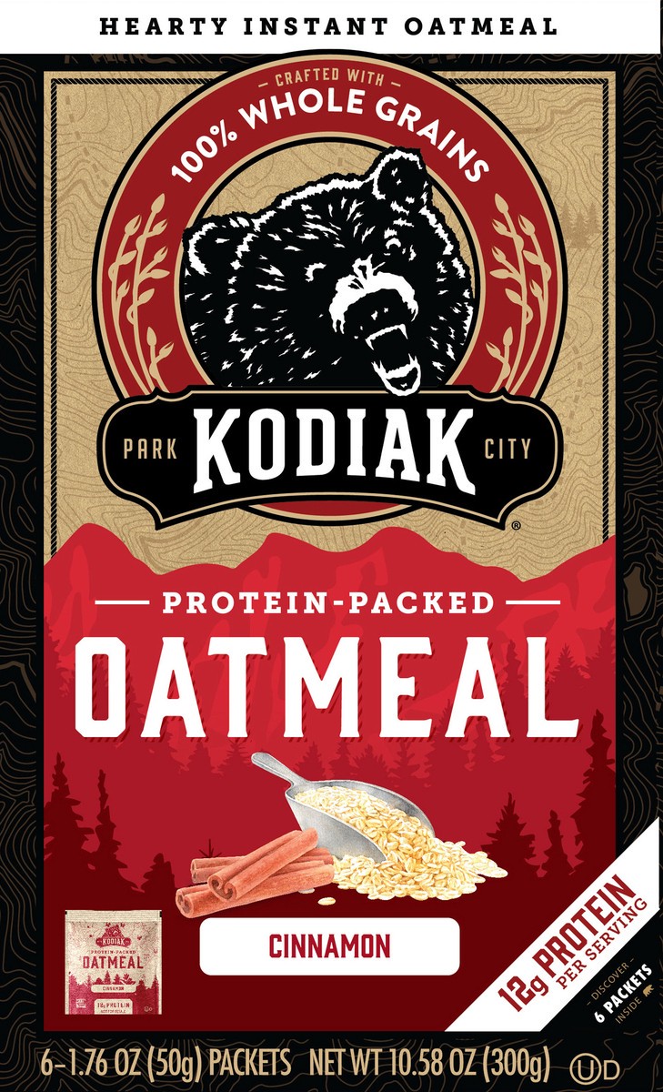 slide 7 of 8, Kodiak Cakes Cinnamon Oatmeal Packets, 6 ct