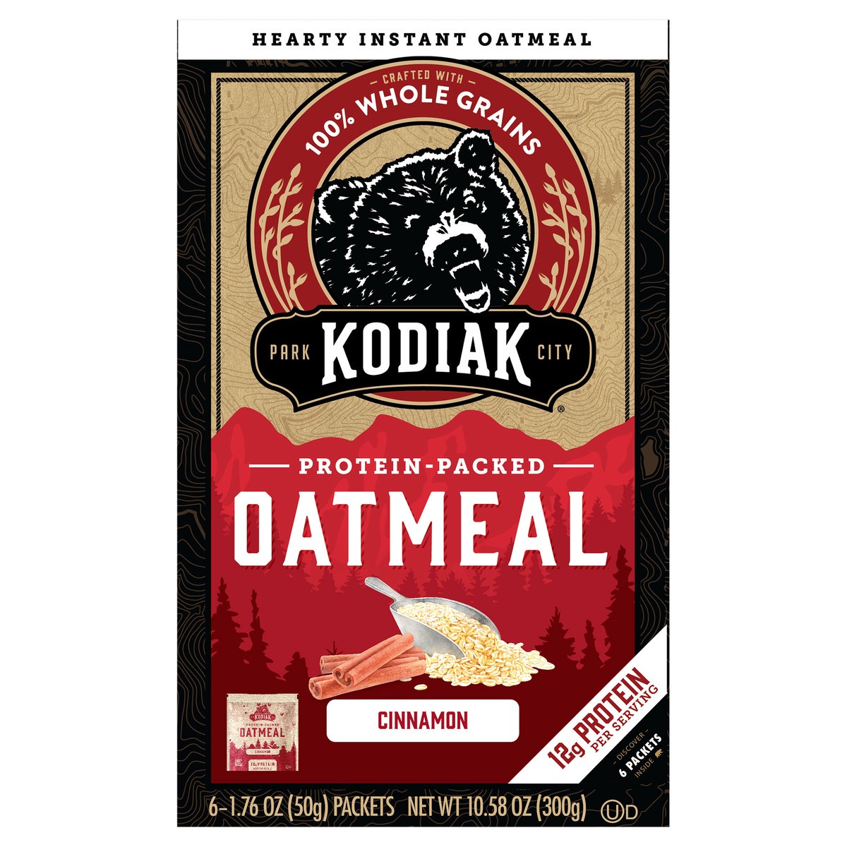 slide 1 of 8, Kodiak Cakes Cinnamon Oatmeal Packets, 6 ct