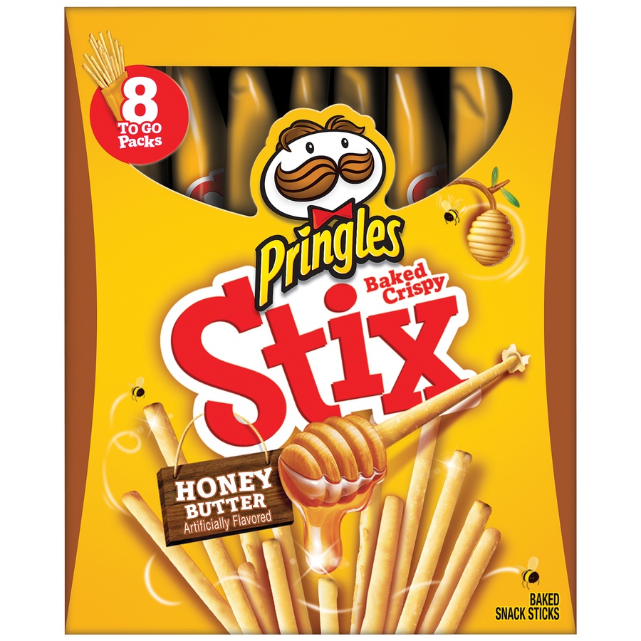 slide 1 of 1, Pringles Honey Butter Baked Crispy Stix, 8 ct; 4.88 oz