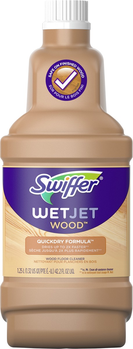 slide 3 of 3, Swiffer Wet Jet Mop Wood Refill Solution, Hardwood Floor Cleaner for Mopping & Cleaning, 42.2oz, 42.2 fl oz