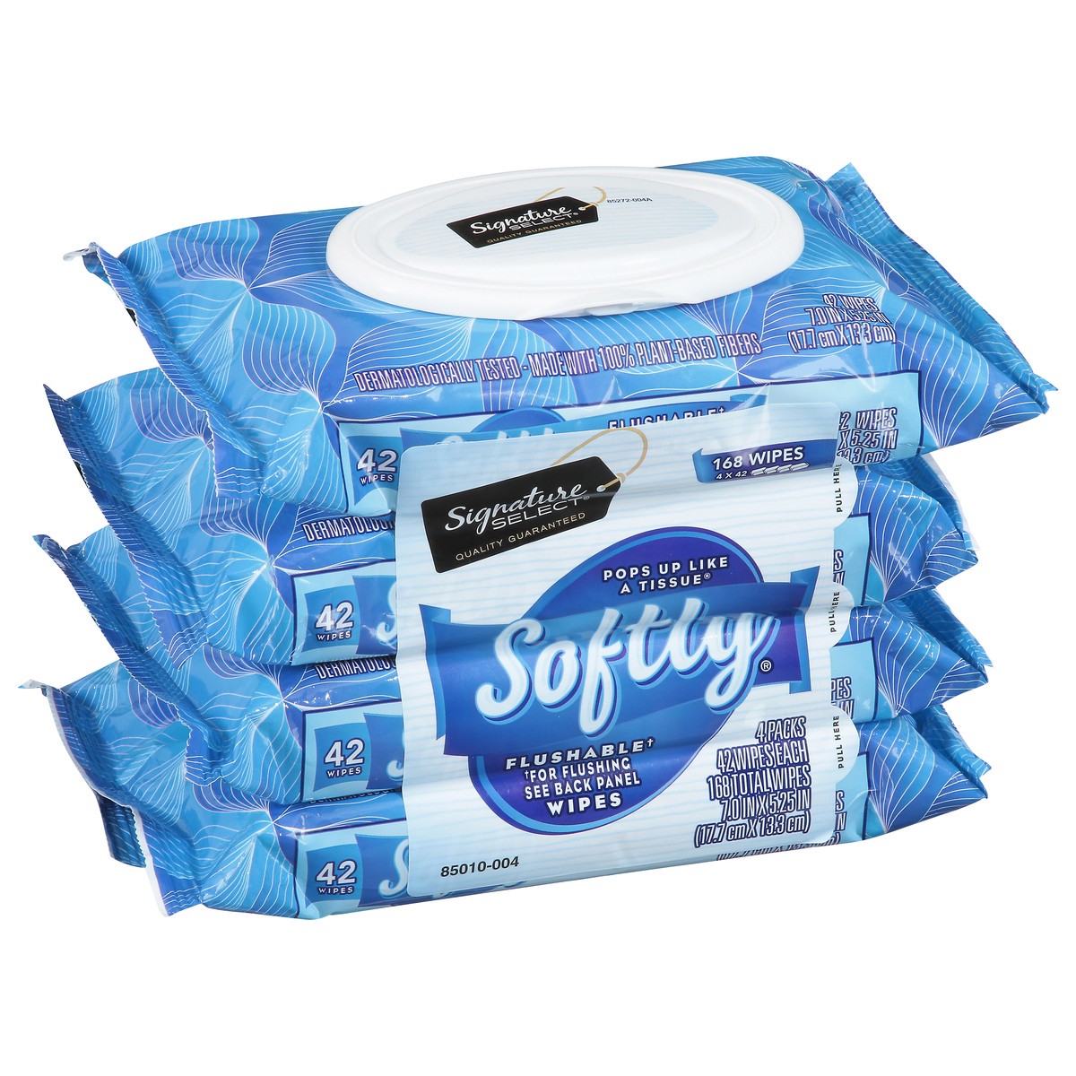 slide 9 of 9, Signature Select Softly Flushable Wipes 4 ea, 4 ct