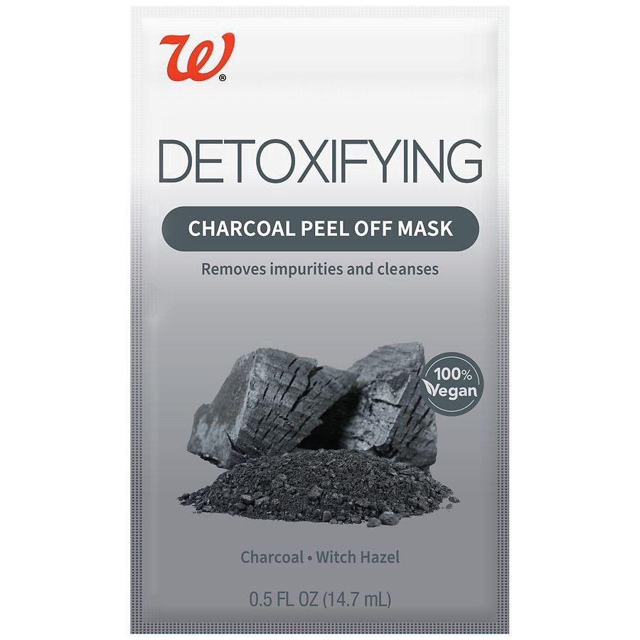 slide 1 of 2, Walgreens Detoxifying Peel Off Mask, Charcoal, 1 ct